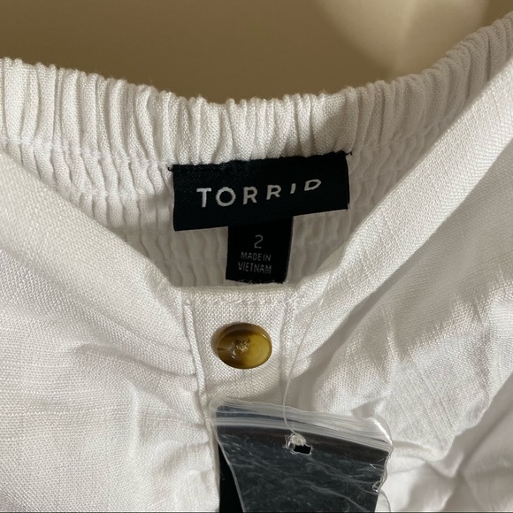 TORRID White stretch woven button midi dress. Size 2. - Picture 6 of 14